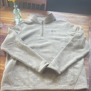Brand New Under Armour Tan Zip Up Sweater Plush Texture Stand-Up Collar